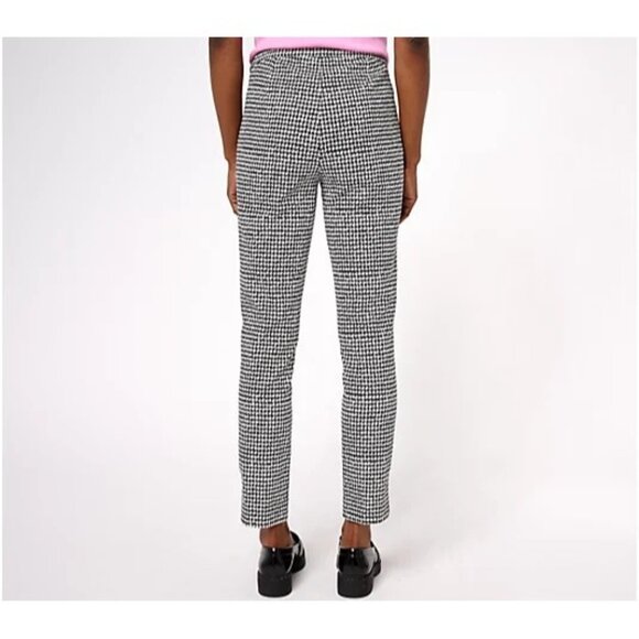 Susan Graver  Printed Textured Woven Ankle Pants Ivory/Black Reg 16 A610548 - Picture 2 of 4